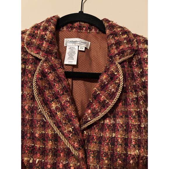 Coldwater Creek Tweed PS Womens Blazer Jacket Fall Color Lined 2 Pockets Classic - Picture 4 of 7